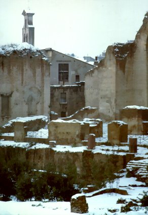 The Foro Romano under the Snow 2 (Rome, 1985)