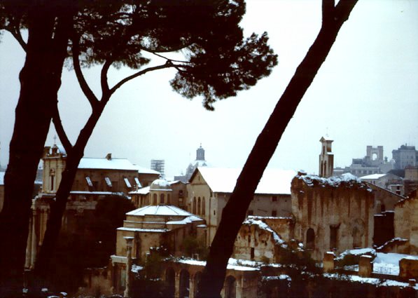 The Foro Romano under the Snow 1 (Rome, 1985)